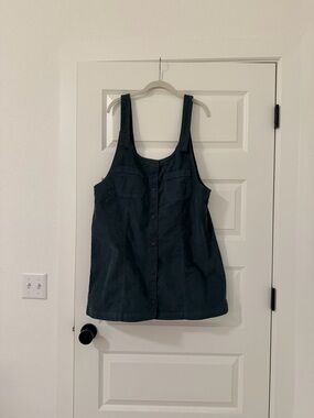 Dark Teal Button-Front Tank Top